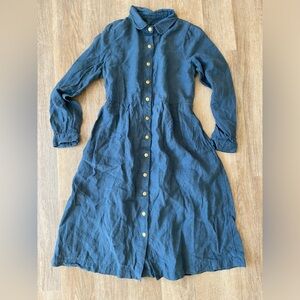 Linenbymn collared dress with snaps